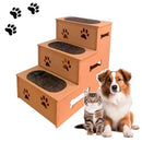 Escada 3 Degraus Antiderrapante para Cachorro e Gato em MDF Meu Pet