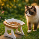 Comedouro de Porcelana Elevado para Gatos – Melhora a Digestão e Reduz Refluxo – Lupzy™