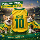 Roupinha Personalizada Copa do Mundo Brasil com Nome e Número para Cachorro e Gato Tecido Respirável MeuPet™