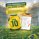 Roupinha Personalizada Copa do Mundo Brasil com Nome e Número para Cachorro e Gato Tecido Respirável MeuPet™