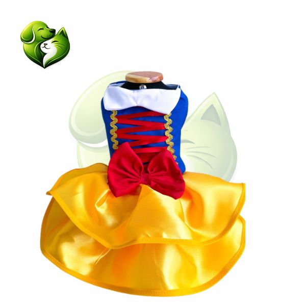 Fantasia Branca de Neve para Pets – Vestido Fofo para Passeios e Festas