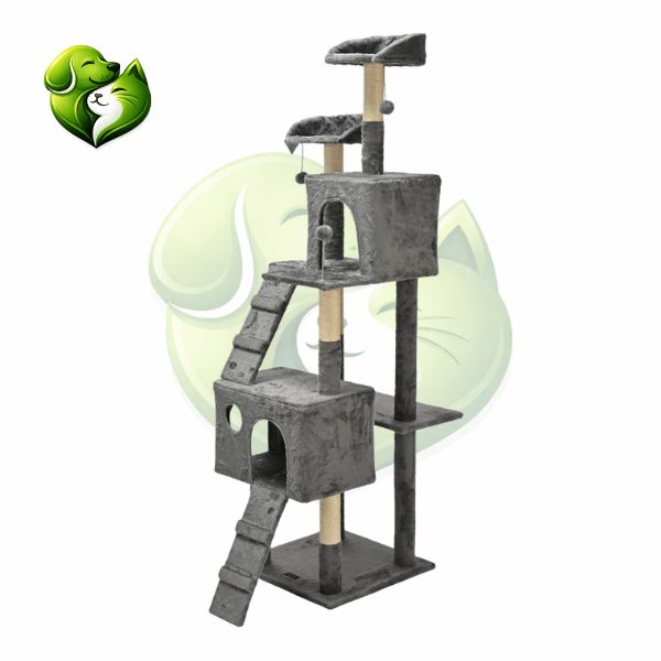 Arranhador Torre Multinível Luxuoso com Casas e Poleiros para Cachorro e Gato 175cm Grupo Melinda™