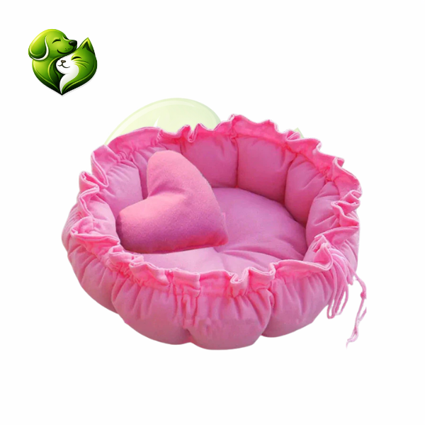 Caminha Pet Redonda Ajustável com Almofada de Coração – Lupzy™ Londres | Aconchego que Abraça