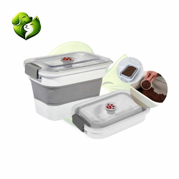 Porta Ração Dobrável 5kg e 10kg com Tampa Vedada para Cães e Gatos – Duty™ | Ração Sempre Fresca e Organizada
