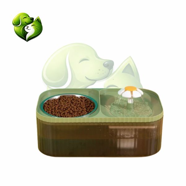 Fonte de Água 2 em 1 para Gatos com Tigela Inox – Lupzy™ | Hidratação Saudável Diária