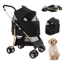 Carrinho de Passeio Dobrável para Pets com Porta Frontal e Freio até 15kg –Meu Pet™