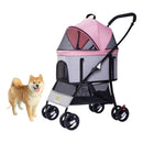 Carrinho de Passeio Dobrável para Pets com Porta Frontal e Freio até 15kg –Meu Pet™