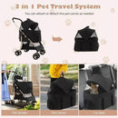 Carrinho de Passeio Dobrável para Pets com Porta Frontal e Freio até 15kg –Meu Pet™