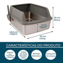 Caixa de Areia Super Premium - Aberta com Bandeja em Aço Inox e Pá Grande – Duty™ | Zero Odor e Máxima Higiene