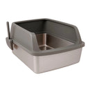 Caixa de Areia Super Premium - Aberta com Bandeja em Aço Inox e Pá Grande – Duty™ | Zero Odor e Máxima Higiene